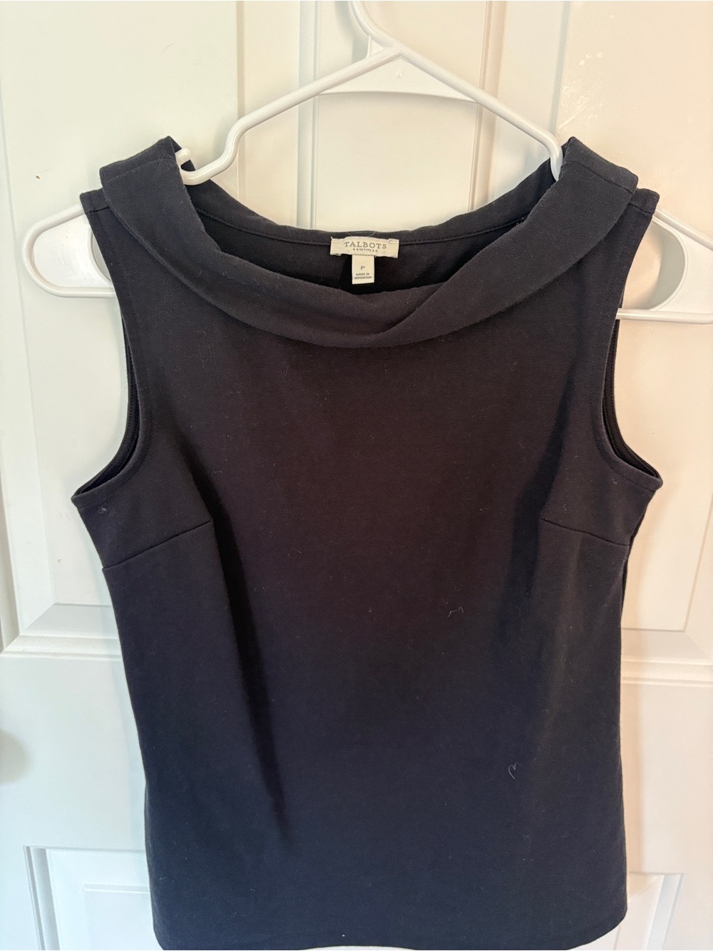 Vintage Talbots Black Cowl Neck Petite Shell